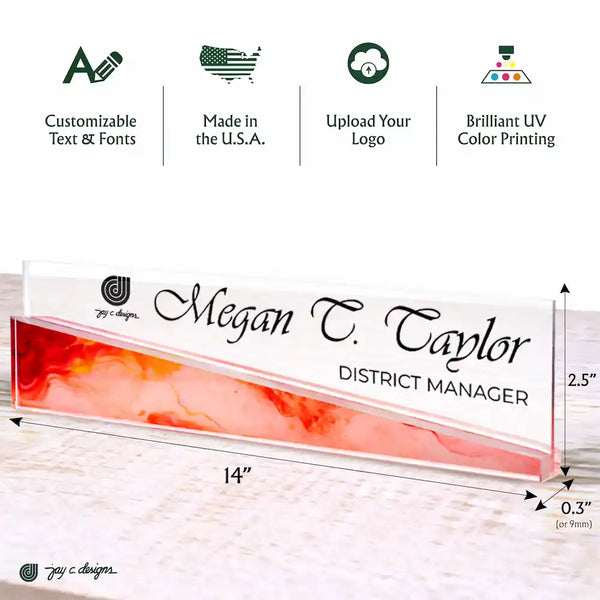 The Signature Desk Name Plate - Clear