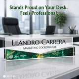 Chevron Desk Name Plate - Clear