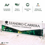 Chevron Desk Name Plate - Clear