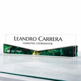Chevron Desk Name Plate - Clear