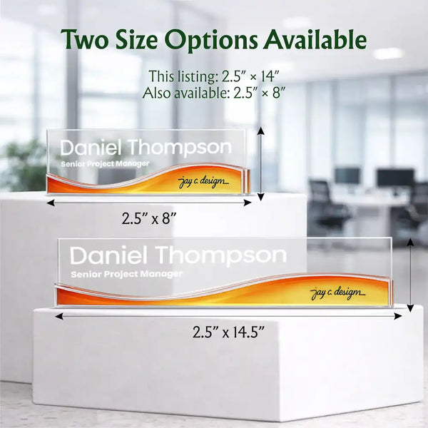 Wavecrest Desk Name Plate - Clear