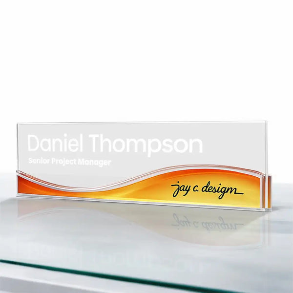 Wavecrest Desk Name Plate - Clear