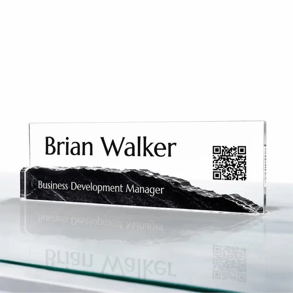 Terrain Desk Name Plate - Clear