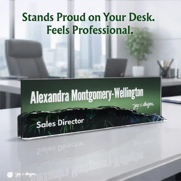 Terrain Desk Name Plate - Frosted