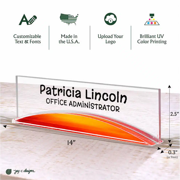 The Arc Desk Name Plate - Clear