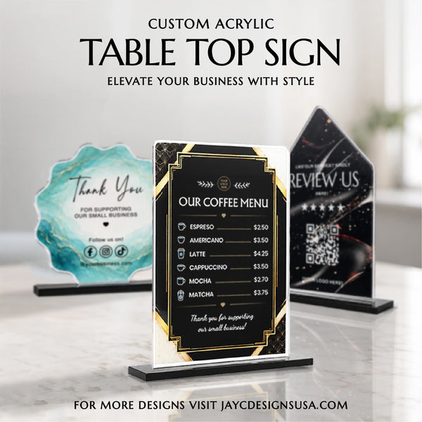 Classic Rectangle Acrylic Table Sign