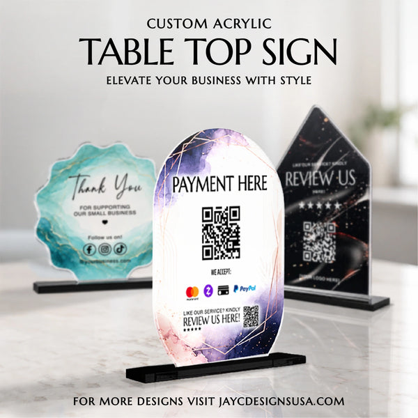 Oval Acrylic Table Sign