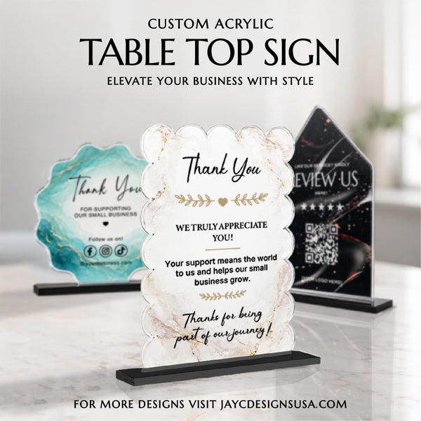 Cloud Acrylic Table Sign