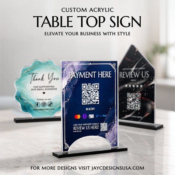Arch Cutout Acrylic Table Sign