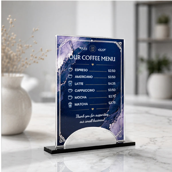 Arch Cutout Acrylic Table Sign
