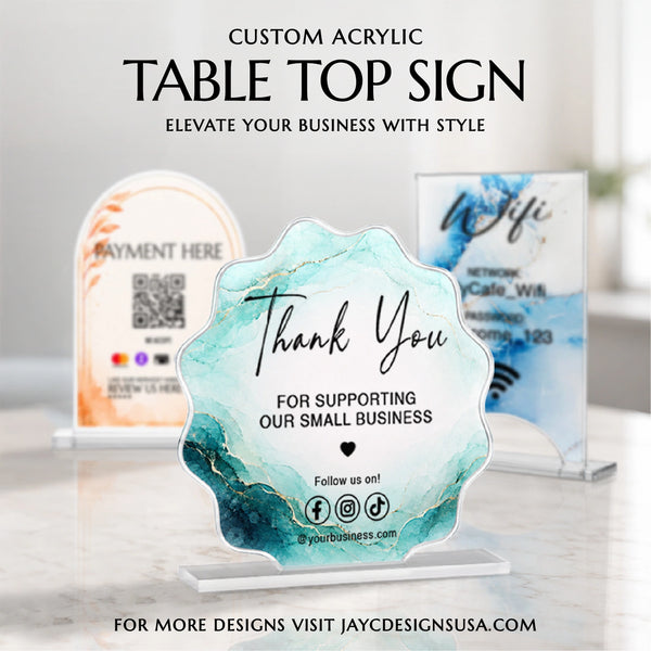 Rosette Acrylic Table Sign