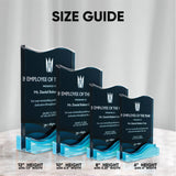 Size comparison for the Lumen Wave acrylic plaque showing different sizes for users to choose from. 