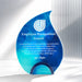 Front view of teardrop-shaped acrylic Employee Recognition Award plaque, ideal for recognizing outstanding service
