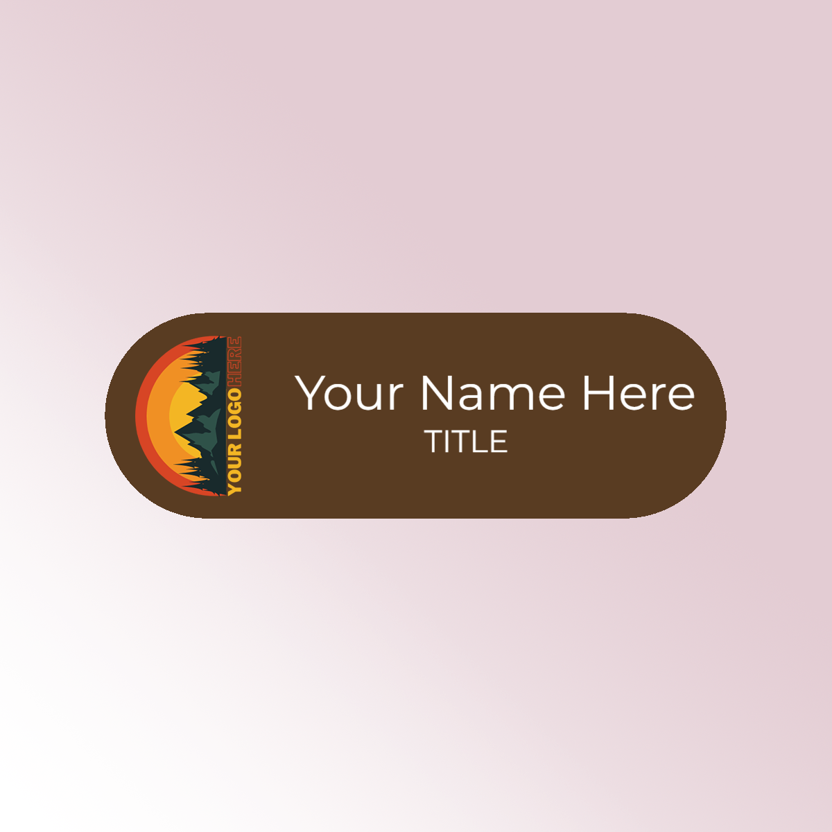 Brown Name Tag Capsule Shape — Jay C Designs