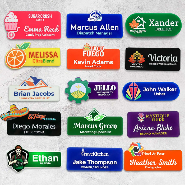 Logo cut-out Name tag