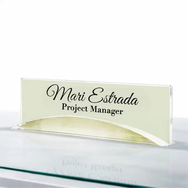 The Arc Desk Name Plate - Frosted