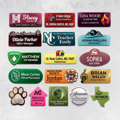 Metallic Brushed Name Tag