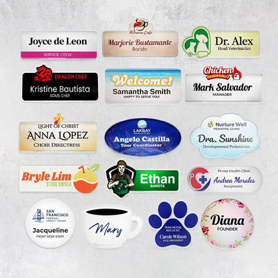 Clear UV Printed Name Tags