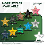Various star-shaped acrylic plaque designs in multiple colors and styles for employee recognition, appreciation, and excellence awards.